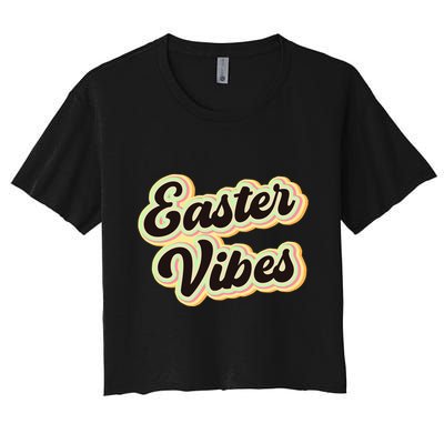 Easter Vibes Easter Mood Party Retro Crop Top
