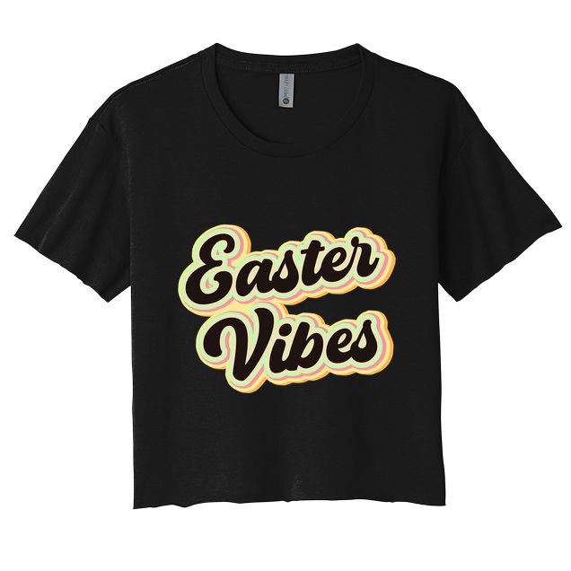 Easter Vibes Easter Mood Party Retro Crop Top