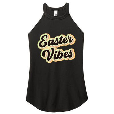 Easter Vibes Easter Mood Party Retro Women's Perfect Tri Rocker Tank