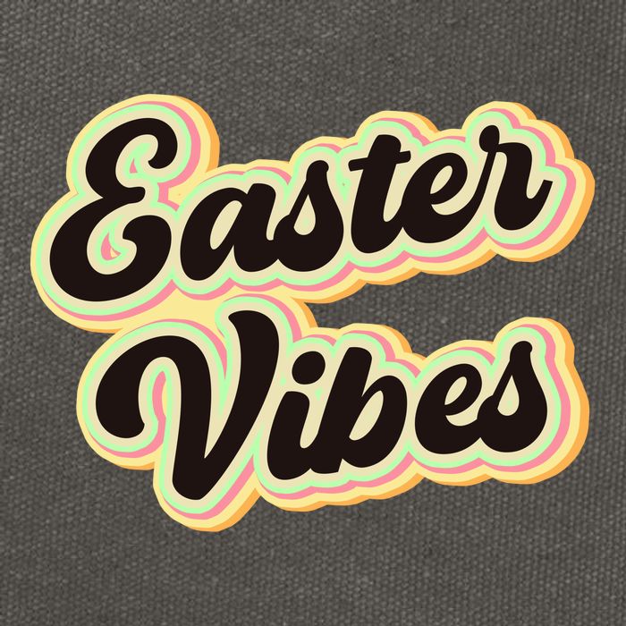 Easter Vibes Easter Mood Party Retro Cotton Canvas Backpack