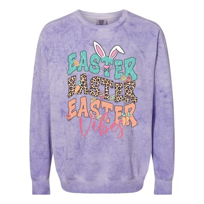 Easter Vibes Easter Bunny Funny Easter Squad Easter Day Family Matching Colorblast Crewneck Sweatshirt