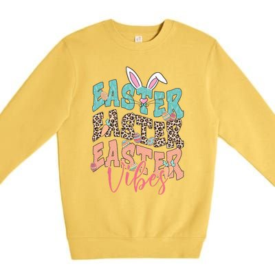 Easter Vibes Easter Bunny Funny Easter Squad Easter Day Family Matching Premium Crewneck Sweatshirt