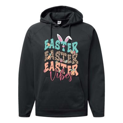 Easter Vibes Easter Bunny Funny Easter Squad Easter Day Family Matching Performance Fleece Hoodie