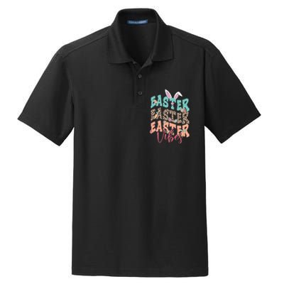 Easter Vibes Easter Bunny Funny Easter Squad Easter Day Family Matching Dry Zone Grid Polo