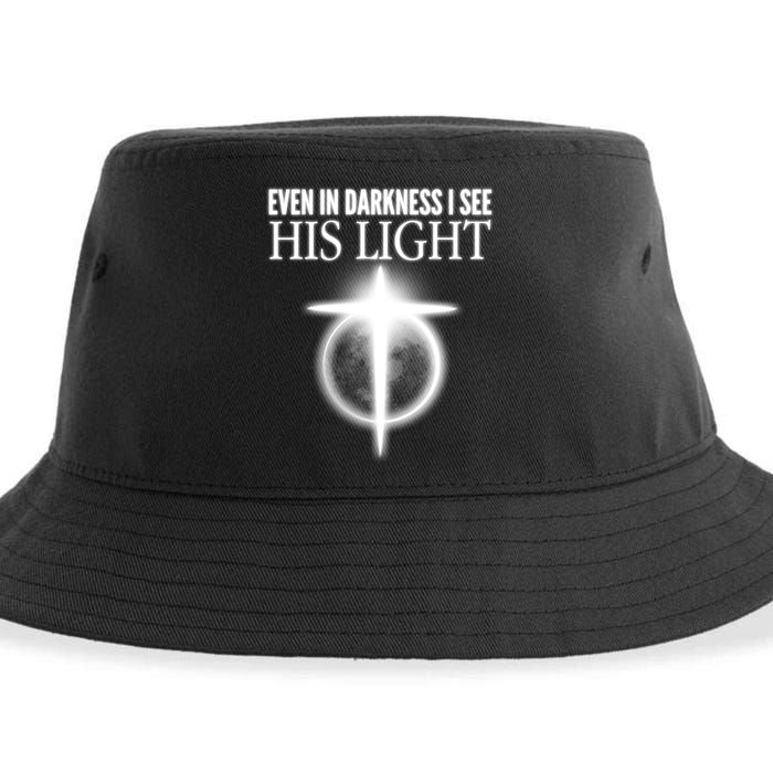 Even In Darkness I See His Light Sustainable Bucket Hat