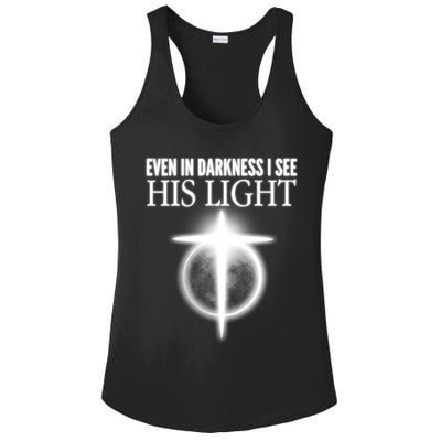 Even In Darkness I See His Light Ladies PosiCharge Competitor Racerback Tank
