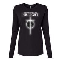 Even In The Darkness I See His Light Jesus Christian  Womens Cotton Relaxed Long Sleeve T-Shirt