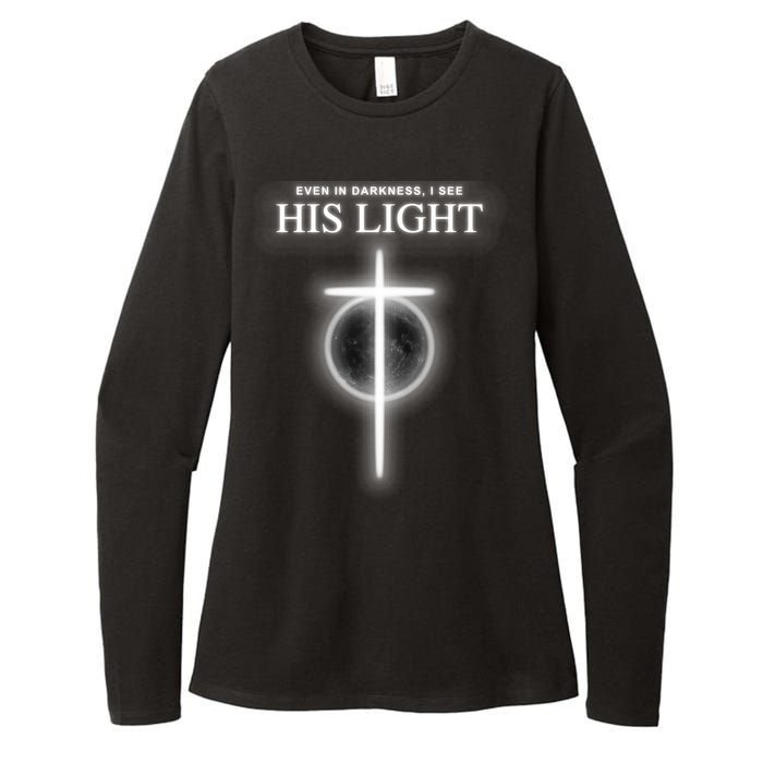 Even In The Darkness I See His Light Jesus Christian  Womens CVC Long Sleeve Shirt