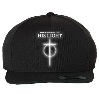 Even In The Darkness I See His Light Jesus Christian  Wool Snapback Cap