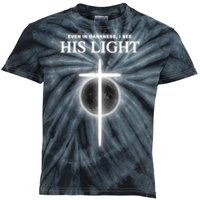 Even In The Darkness I See His Light Jesus Christian  Kids Tie-Dye T-Shirt