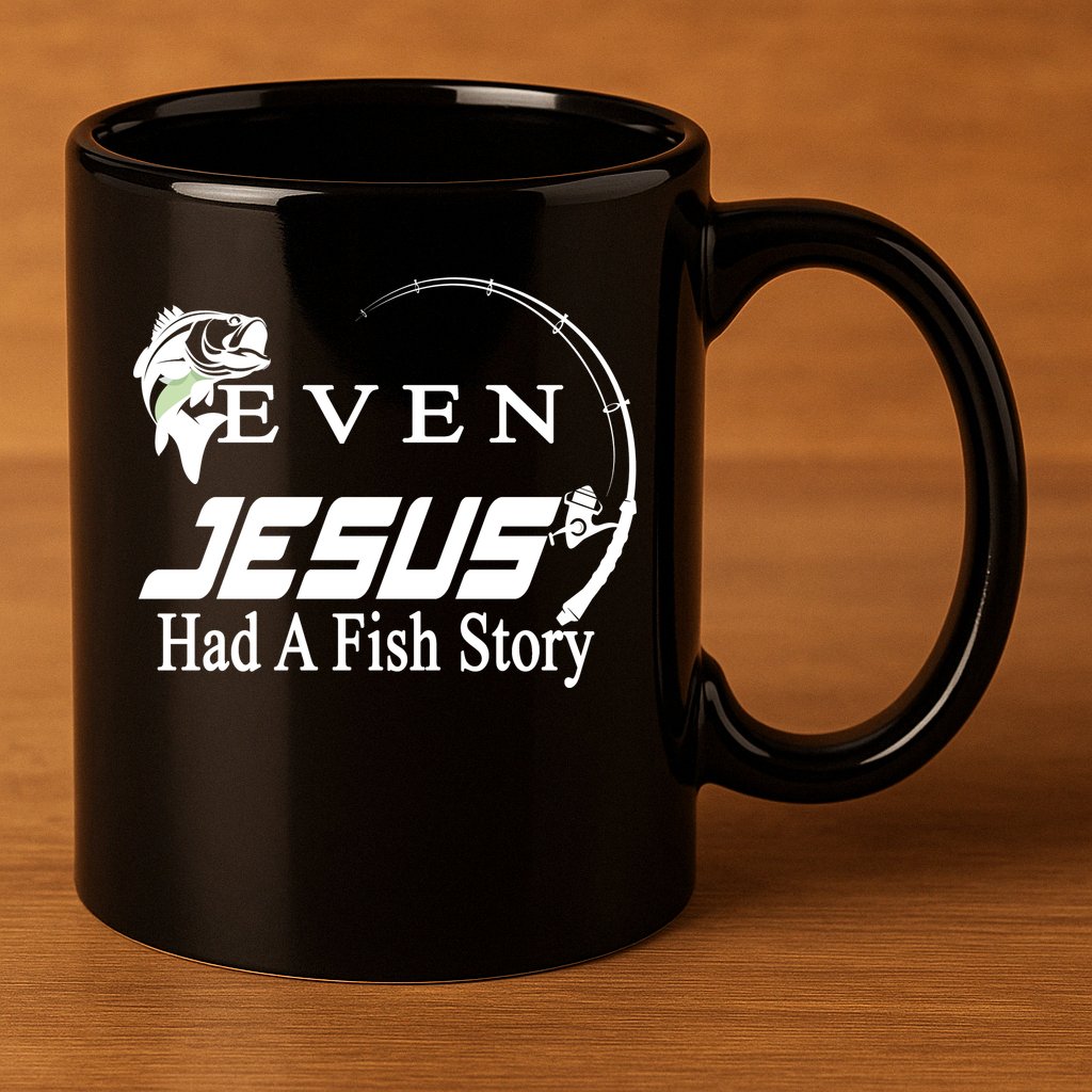 Even Jesus Had A Fish Story 11oz C Handle Ceramic Mug