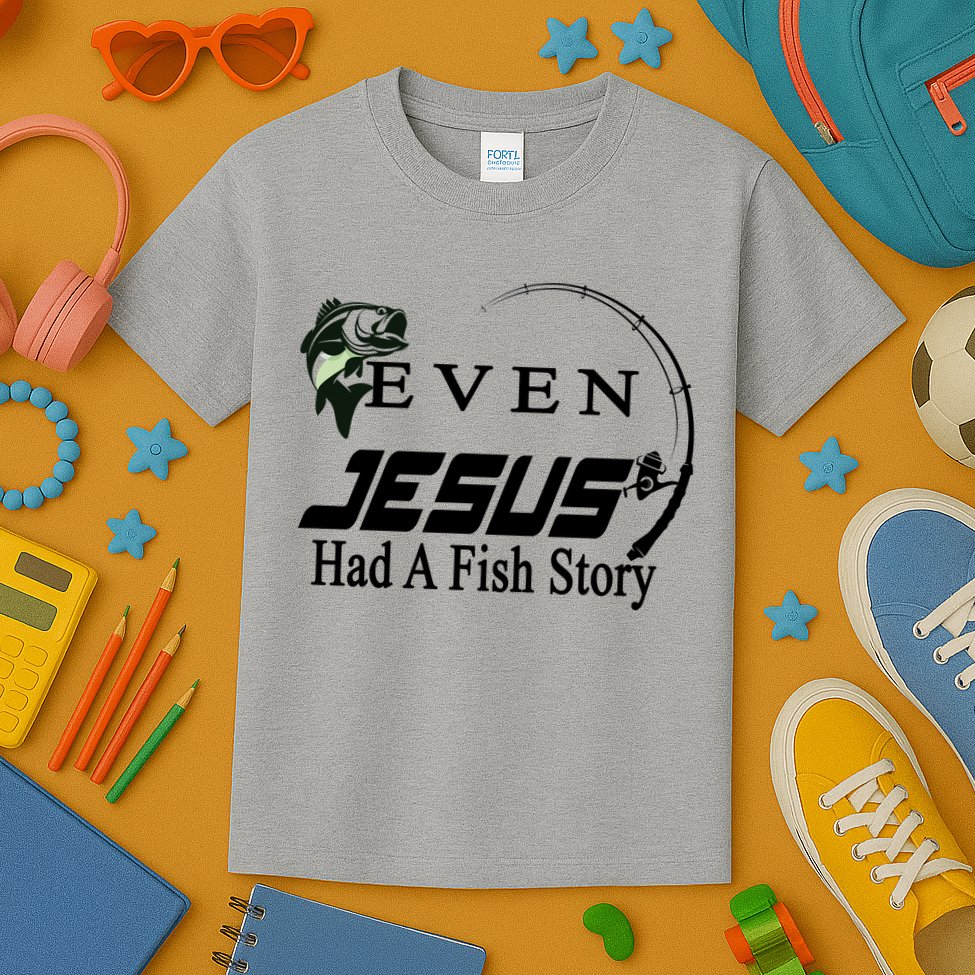 Even Jesus Had A Fish Story Kids T-Shirt