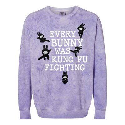 Every Bunny Was Kung Fu Fighting Colorblast Crewneck Sweatshirt