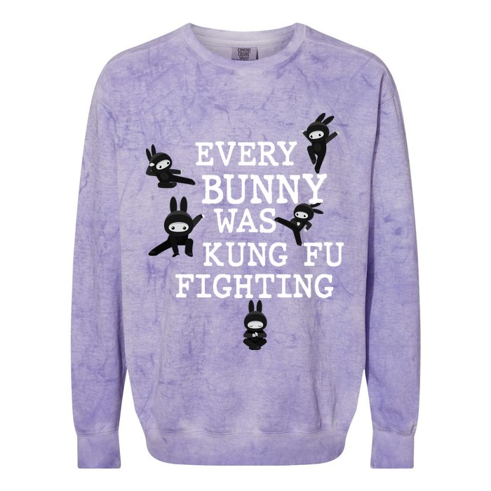 Every Bunny Was Kung Fu Fighting Colorblast Crewneck Sweatshirt