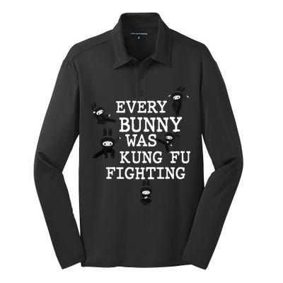 Every Bunny Was Kung Fu Fighting Silk Touch Performance Long Sleeve Polo