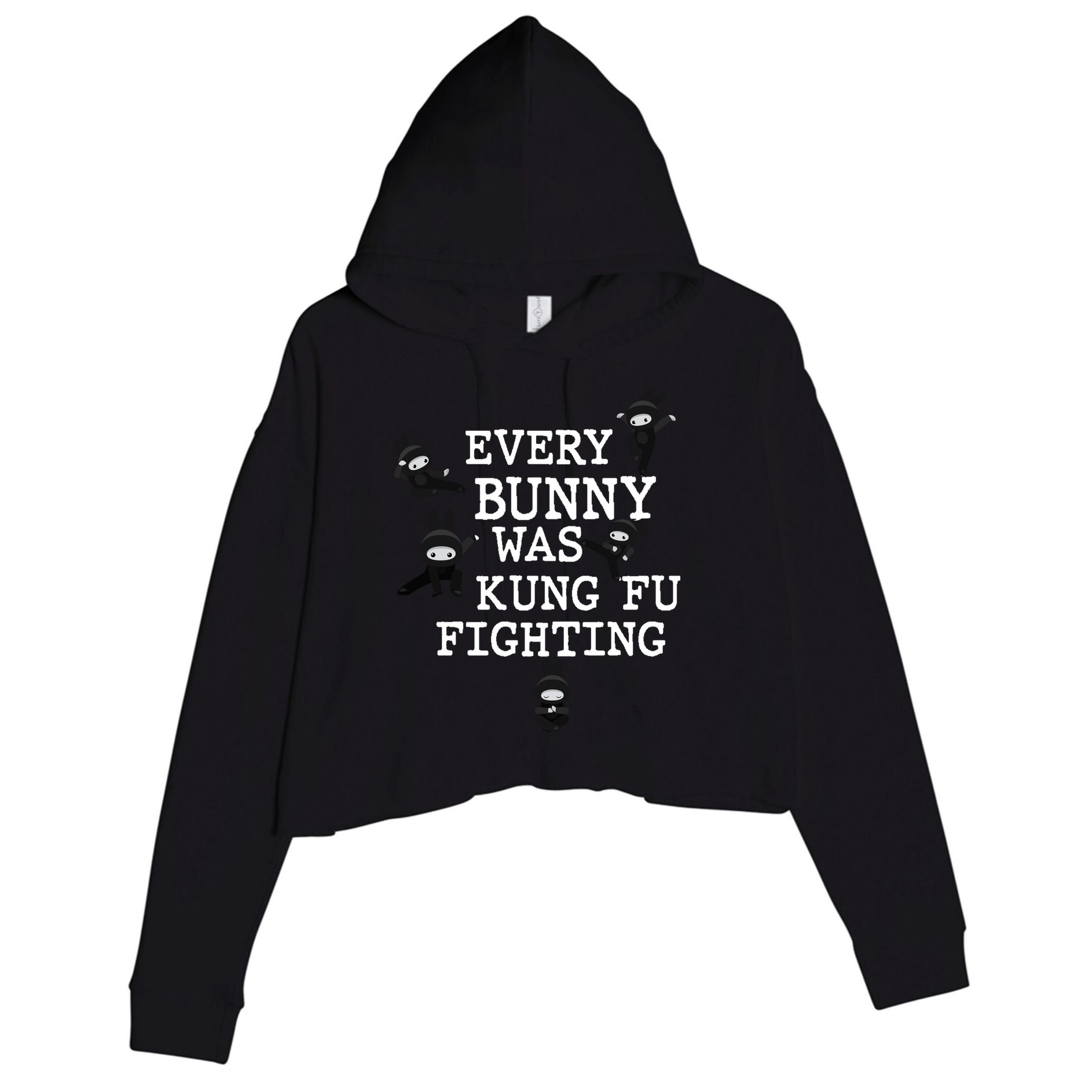 Every Bunny Was Kung Fu Fighting Crop Fleece Hoodie
