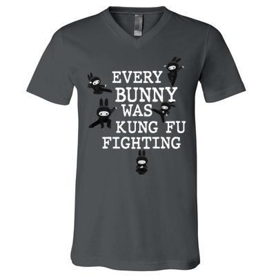 Every Bunny Was Kung Fu Fighting V-Neck T-Shirt