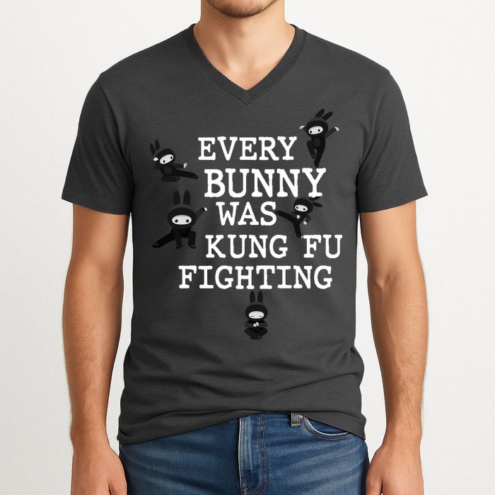 Every Bunny Was Kung Fu Fighting V-Neck T-Shirt