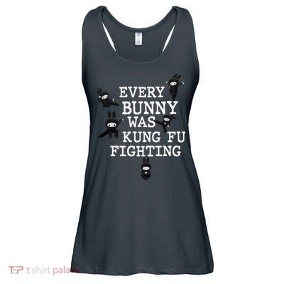 Every Bunny Was Kung Fu Fighting Ladies Essential Flowy Tank
