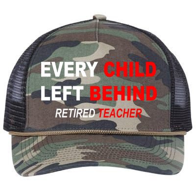 Every Child Left Behind Retired Teacher Retro Rope Trucker Hat Cap