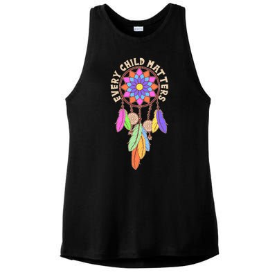 Every Child Matters Colorful Dream Catcher Ladies PosiCharge Tri-Blend Wicking Tank