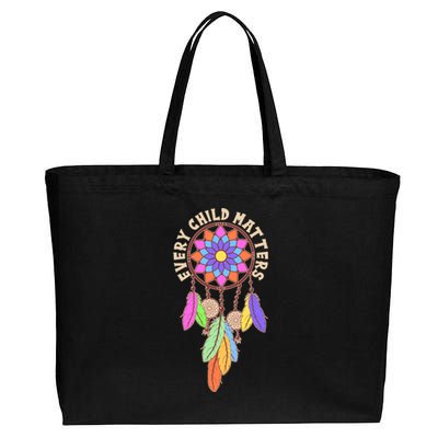 Every Child Matters Colorful Dream Catcher Cotton Canvas Jumbo Tote