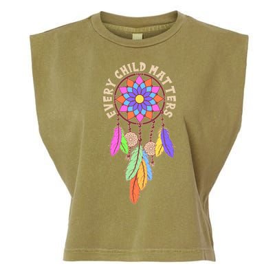 Every Child Matters Colorful Dream Catcher Garment-Dyed Women's Muscle Tee