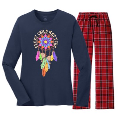 Every Child Matters Colorful Dream Catcher Women's Long Sleeve Flannel Pajama Set 