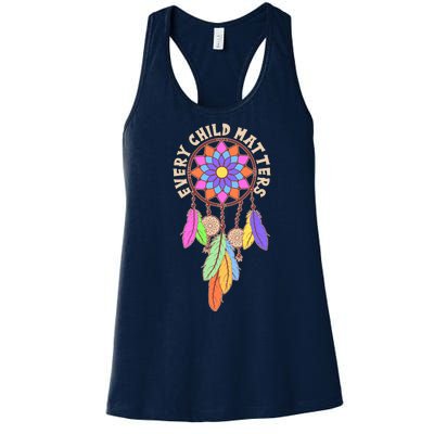 Every Child Matters Colorful Dream Catcher Women's Racerback Tank