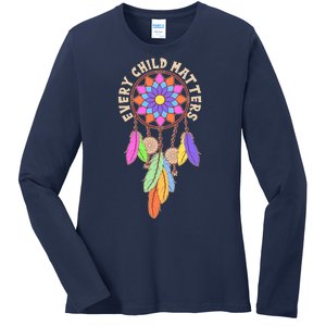 Every Child Matters Colorful Dream Catcher Ladies Long Sleeve Shirt