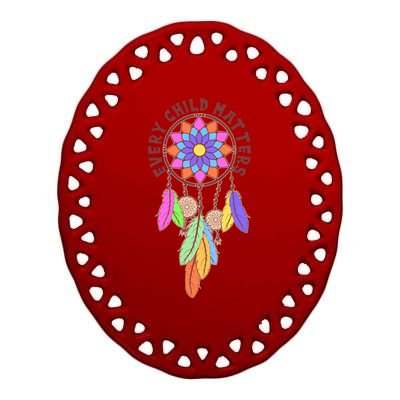 Every Child Matters Colorful Dream Catcher Ceramic Oval Ornament