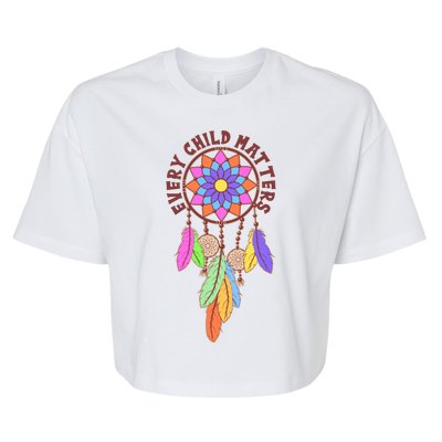 Every Child Matters Colorful Dream Catcher Bella+Canvas Jersey Crop Tee