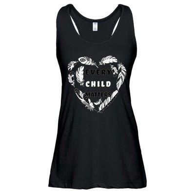 Every Child Matters Feather Heart Ladies Essential Flowy Tank