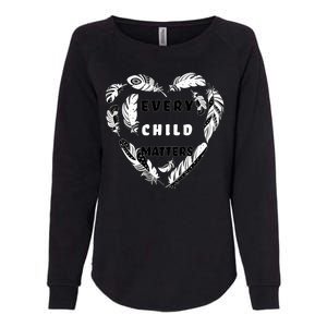 Every Child Matters Feather Heart Womens California Wash Sweatshirt