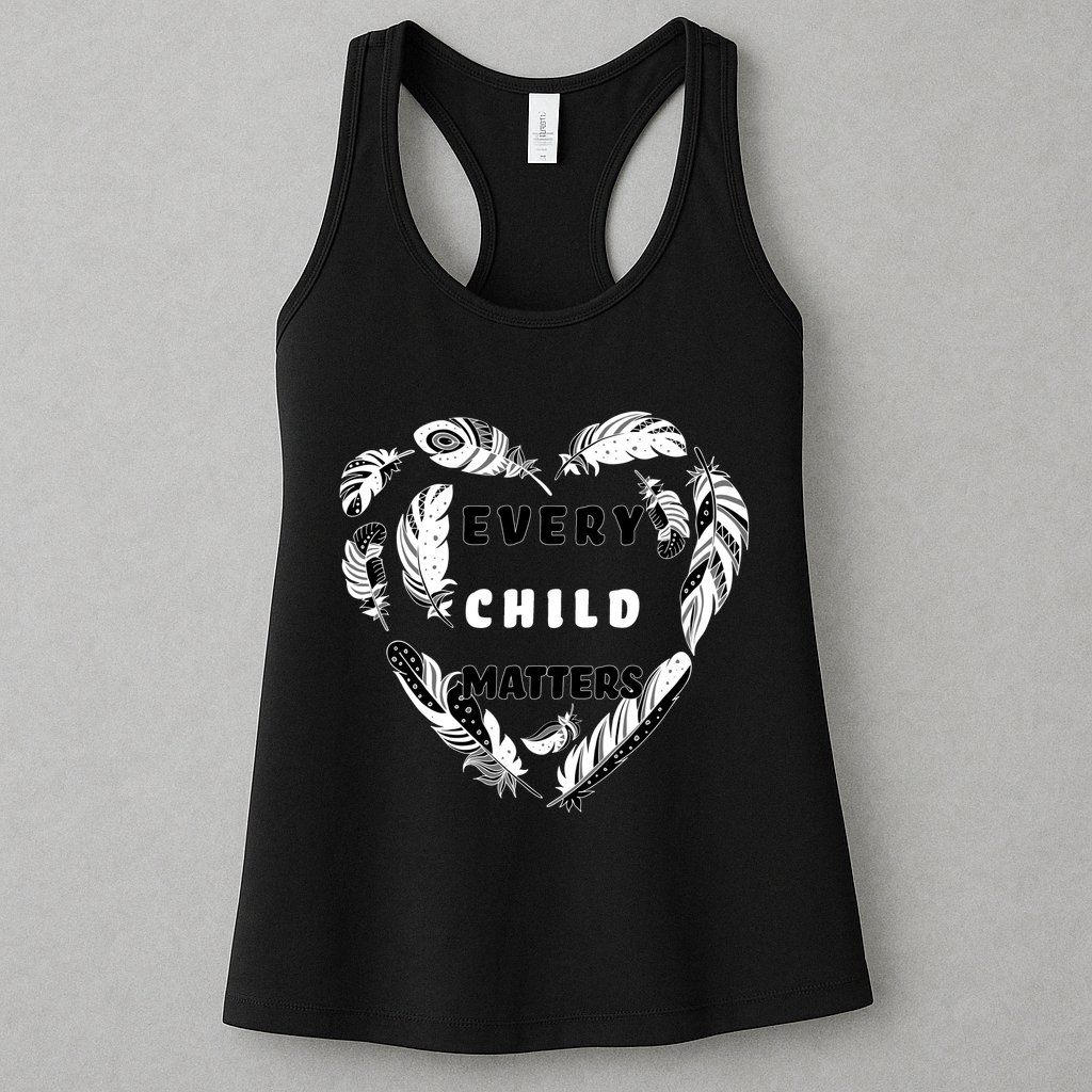 Every Child Matters Feather Heart Womens Tank Top