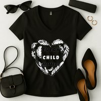 Every Child Matters Feather Heart Women's V-Neck T-Shirt
