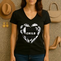 Every Child Matters Feather Heart Women's V-Neck T-Shirt