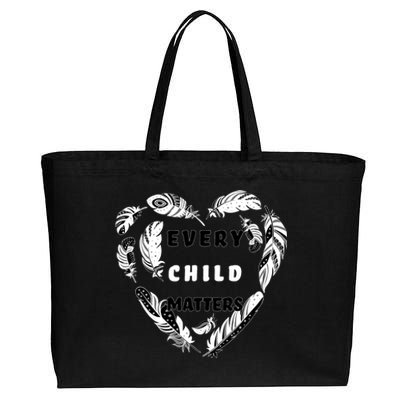 Every Child Matters Feather Heart Cotton Canvas Jumbo Tote