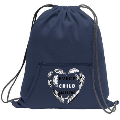 Every Child Matters Feather Heart Sweatshirt Cinch Pack Bag