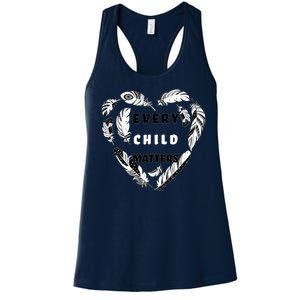 Every Child Matters Feather Heart Women's Racerback Tank