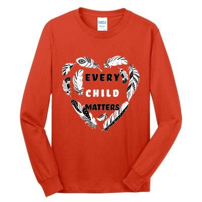 Every Child Matters Feather Heart Tall Long Sleeve T-Shirt
