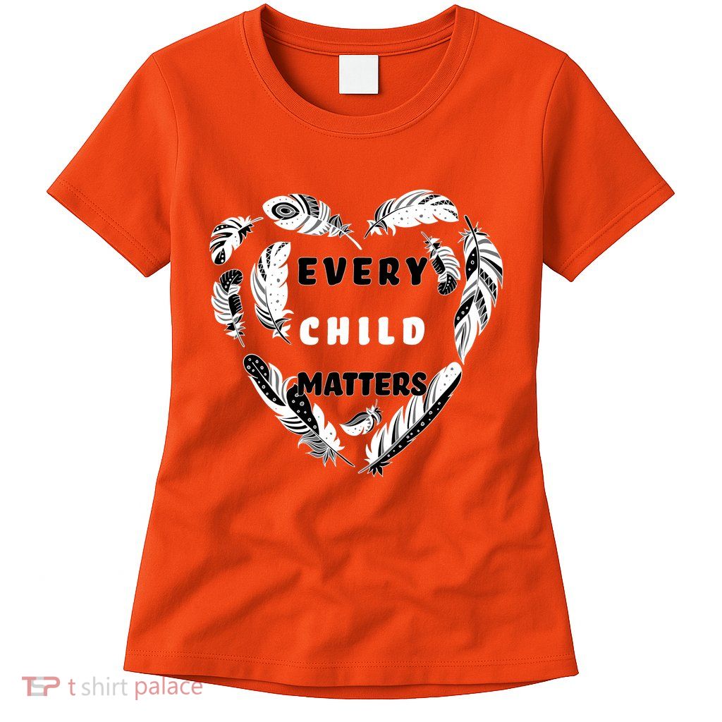 Every Child Matters Feather Heart Womens T-Shirt