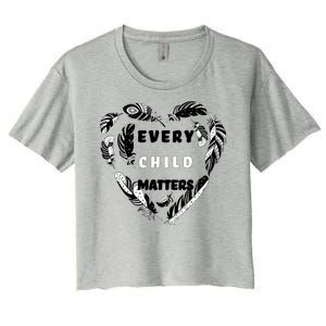 Every Child Matters Feather Heart Women's Crop Top Tee