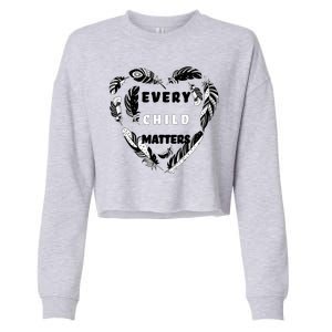 Every Child Matters Feather Heart Cropped Pullover Crew