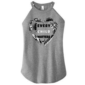 Every Child Matters Feather Heart Women's Perfect Tri Rocker Tank