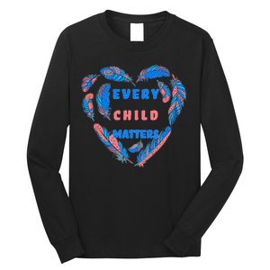 Every Child Matters Feather Heart Colorful Long Sleeve Shirt