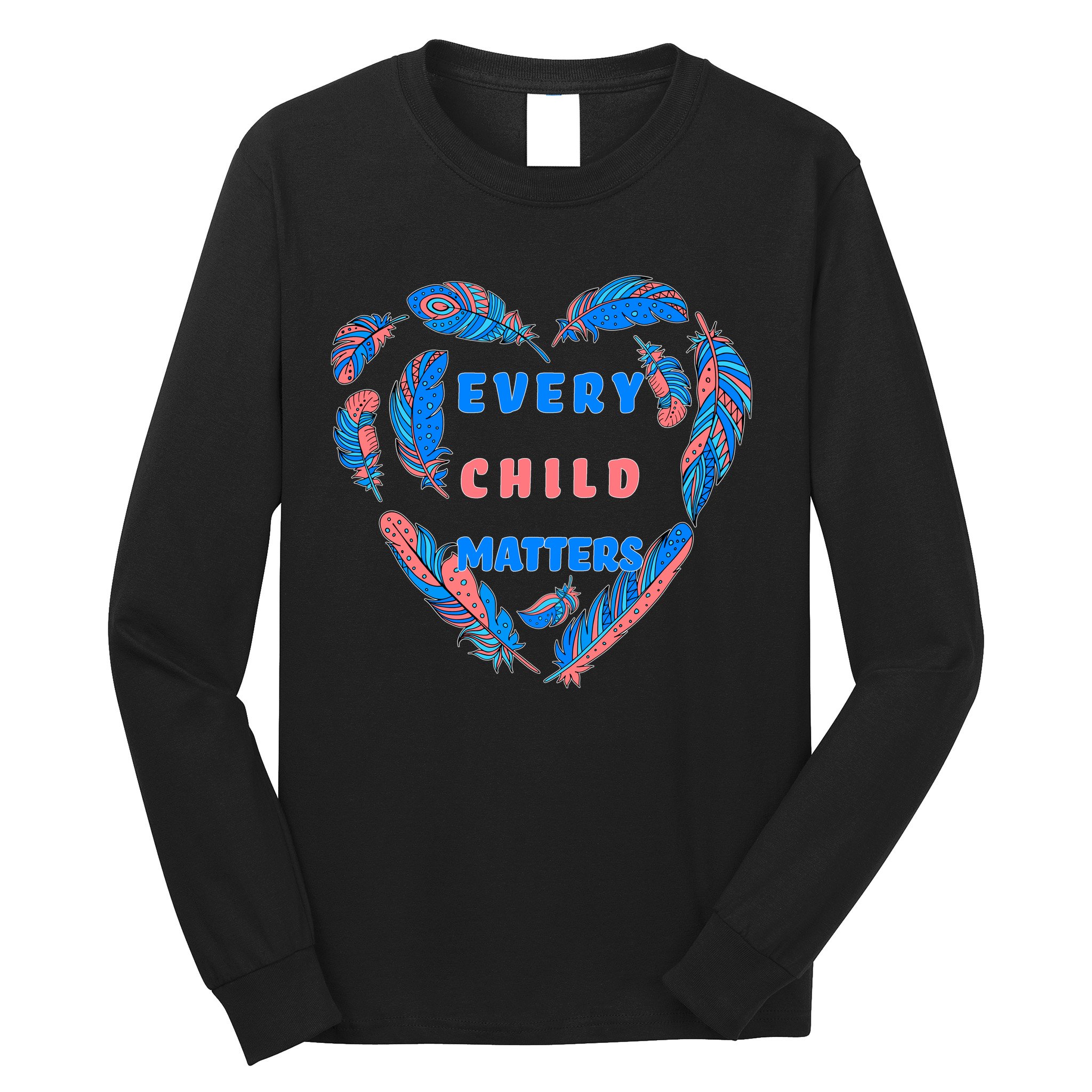 Every Child Matters Feather Heart Colorful Long Sleeve Shirt