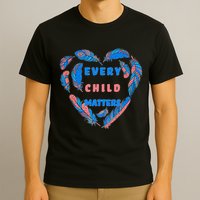 Every Child Matters Feather Heart Colorful T-Shirt