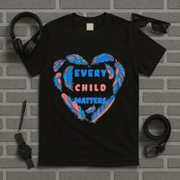 Every Child Matters Feather Heart Colorful T-Shirt