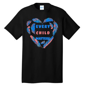 Every Child Matters Feather Heart Colorful Tall T-Shirt